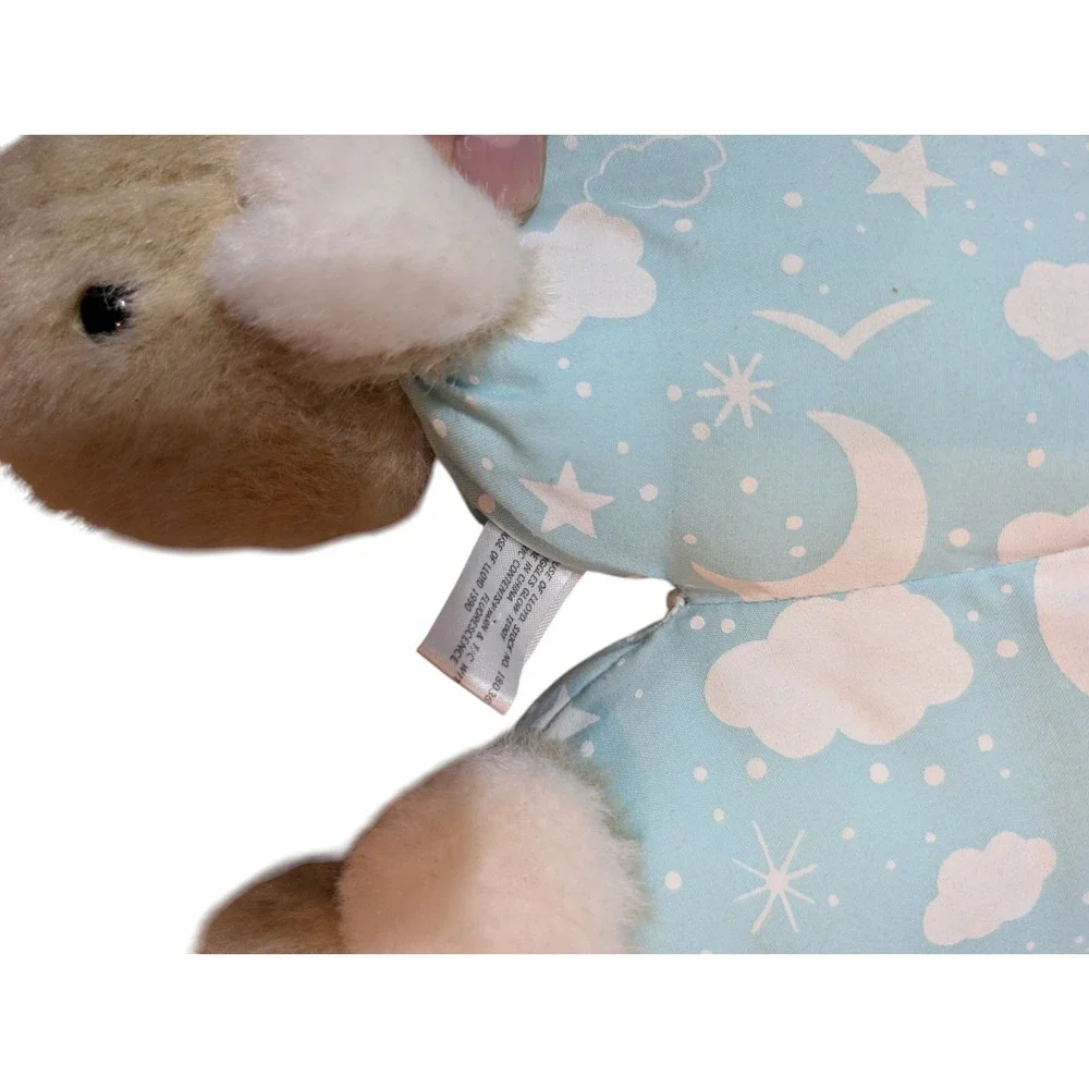 House of Lloyd Snuggles Glow Teddy Bear Plush Blue Clouds Pajama Bunny‎ Slippers